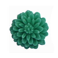 Mini resin blomst, rund, Mørkegrøn, Ø11mm, 2 stk.